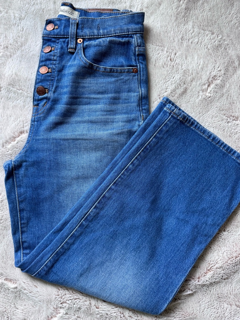 Madewell slim wide leg crop with button fly